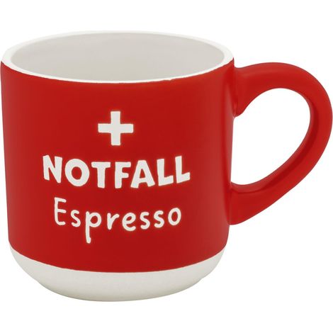 Tasse à expresso avec gravure d'urgence, mini tasse en grès, 10 cl, pochette avec bande cadeau, cadeau pour amis, anniversaire (1/5)