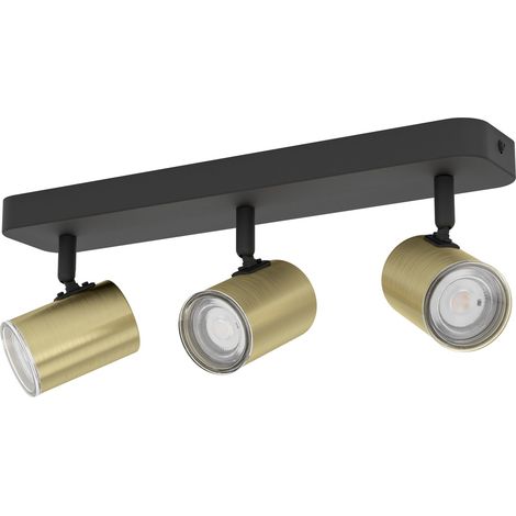 Spot Moderno Consuma 1 Acciaio Nero Ottone 3 Luci Gu10 Ip44 (1/2)