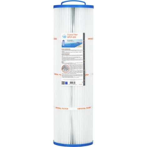 Crystal Filter – Filtre cartouche piscine SPCF-205 v2 – Compatible Weltico® C6 – 64,5 cm hauteur x 18 cm diamètre – Filtration haute qualité HFX135+N