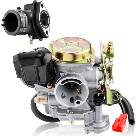 18 mm Scooter Carburettor and Intake Manifold for Rex RS 400/RS 450/RS 460/GY6 50cc/GY6 60cc Including E-Choke (1/5)