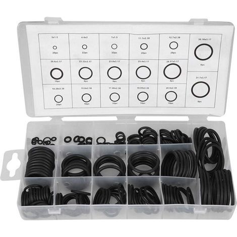 222 Pcs En Caoutchouc O Ring Set D'étanchéité Assort Set Kit O-Ring Rondelle Assortiment Kit pour Automobile Ingénierie Machines Hydraulique Plomberie Rondelle Joint (1/4)