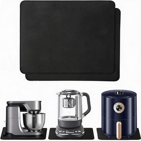 Absorbent Mat 35 x 30 cm, Quick Drip Mat, Non-Slip Rubber Mat, Compatible Coffee Machines, Mixers (Black) (1/5)