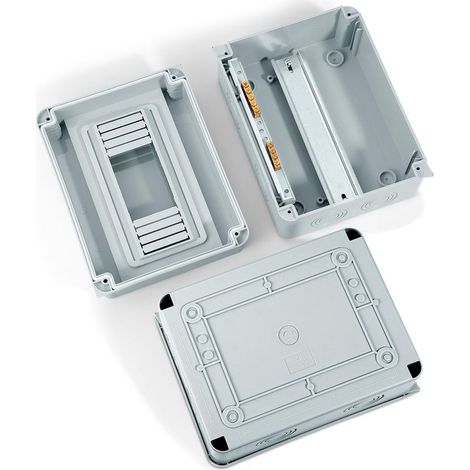 Wasserdichtes elektrisches Außengehäuse, IP65 Aufputz-Verteilerkasten mit 8 Modulen und Klemmen, ABS-Kunststoffoberfläche für den Außenbereich (8 Module) (1/5)
