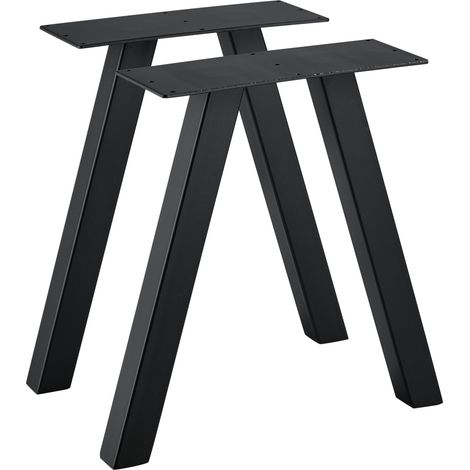 Juego de 2 patas de mesa para mueble de metal 40 cm negro 030003646