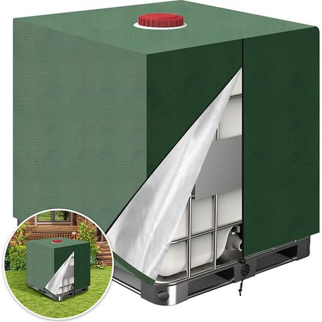 Randaco IBC Tankabdeckung 210D Oxford-Gewebe, langlebige Schutzhaube für IBC Container, staubdichte Schutzabdeckung für Regenwassertank und Wassertankcontainer, Grün