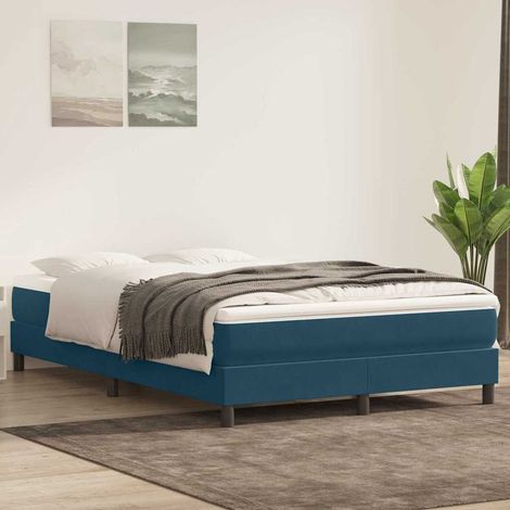 Boxspringbett ohne Matratze Dunkelblau 140x220 cm Samt