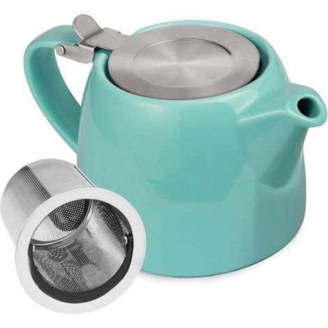 Ceramic Teapot with Loose Leaf Tea Infuser - 550 Ml / 18.6 Oz Stove-Free Porcelain 2 Cups, A (1/4)