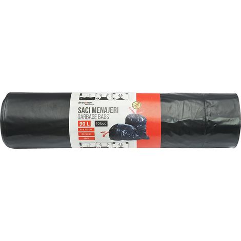 Set di 10 sacchi per rifiuti domestici da 90 litri, 80x100 cm, 45 micron, in LDPE. Breckner Germany (1/4)
