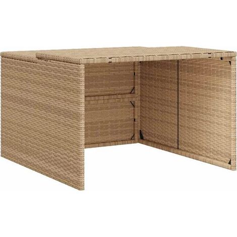 Garage pour tondeuse robotisée, beige, 86 x 90 x 52/57 cm, résine tissée (1/5)