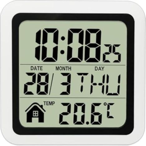 Horloge numérique étanche avec affichage de la température pour salle de bain, cuisine, salon (1/5)