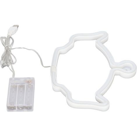 Veilleuse LED néon en ABS et PVC, lumière chaude, 200 lm, étanche, alimentée par piles et rechargeable par USB, pour la chambre à coucher (1/5)
