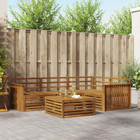 vidaXL Outdoor-Sofagarnitur 5 pcs Natur Massivholz Akazie (1/5)