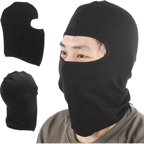 Belüfteter Motorrad-Nackenwärmer, winddichter Gesichtsschal, leichte Sturmhaube zum Skifahren, Laufen, Reiten, Bauarbeiten, 2er-Set, schwarz, atmungsaktiv, UV-Schutz. (1/5)