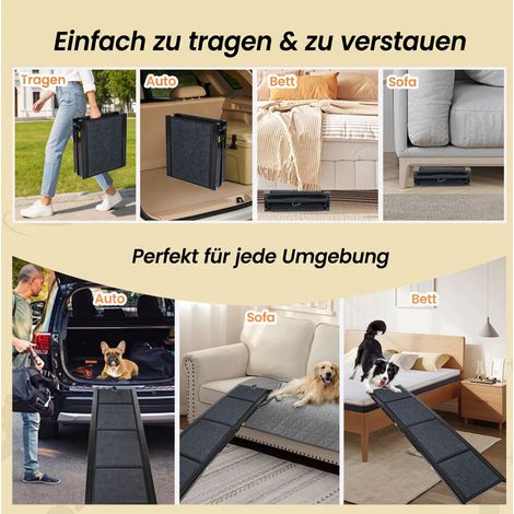 Rampe pliable pour chien 160 cm avec surface antidérapante, capacité 110 kg, pour voiture, SUV et camion (1/5)