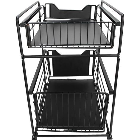 Tbest Organisateur de cuisine Support de Rangement de Cuisine à 2 Couches, Organisateur Robuste en Acier au Carbone art lutrin (1/5)