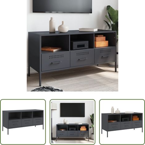 vidaXL Stahl-Schrank - TV-Schrank Anthrazit 100,5x39x50,5 cm Stahl (1/5)