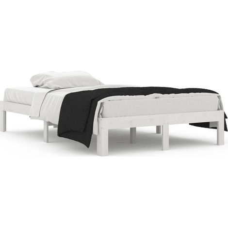 Maison Exclusive - Massivholzbett Weiß 120x190 cm