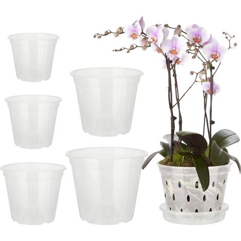 Pot de fleurs respirant transparent - entretien facilité pour extérieur - transparent et discret - parfait pour le jardin et la terrasse (1/4)