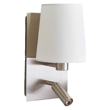 [NEUWERTIG] B-Ware Lindby Wandleuchte Aiden LED Wandlampe Leselicht weiß nickel 30,8cm 14cm (1/2)