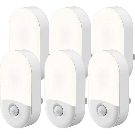 Veilleuse LED à détecteur de mouvement, à brancher, pour enfants, luminosité réglable, blanc lumière du jour 5000K, 1W basse consommation, mini veilleuse activée par le mouvement pour salle de bain, c (1/5)