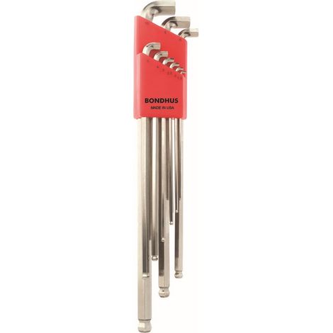 Lot de 9 clés d’angle à billes Stubby BriteGuard™ en 1,5-10 mm métrique  Bondhus 16799