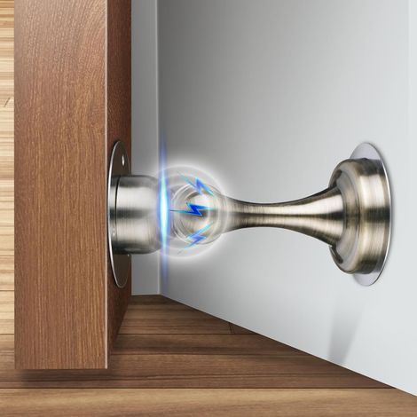 Lot de 1 Butées de porte Magnétiques, cales de Porte Intérieures pour Plinthes, Butées de Porte au sol avec loquet Auto-adhésif 3M, vis Dissimulées, Loquet de Porte Magnétique pour Maison (1/5)