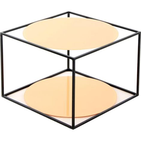 Table d'Appoint Design "Cody" 50cm Orange & Noir (1/3)