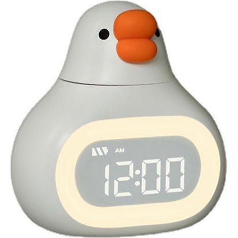 Réveil en forme de grande oie avec veilleuse, idéal pour réveiller les enfants, adorable veilleuse en forme de grande oie, cadeau parfait (1/5)