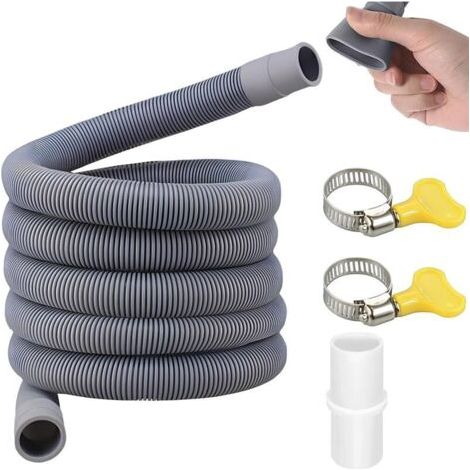 FENOPLASTICATuyau Vidange Machine a Laver, Tuyau Lave Vaisselle, Rallonge Tuyau Lave Vaisselle, Tuyau De Vidange Universel, Avec Colliers De Serrage(1.5 Mètres) (1/4)