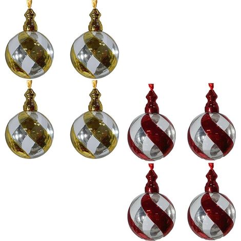 Addobbi natalizi decorazioni per albero di natale palline oro rosso in vetro soffiato set da 4 molto belle e particolari - colorigenerali: ROSSO (1/5)