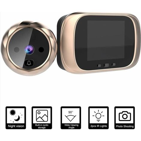 Smart Cat Eye Sonnette Caméra Sans Fil Sonnette 2.8 Pouces TFT LCD Écran Infrarouge Vision Nocturne Caméra Fonction (1/4)