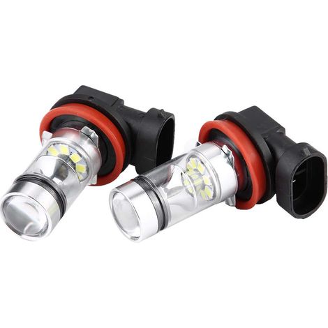 Lot 2x Ampoules LED H8 H9 H11 6000K Blanc Super 100W Feux de Croisement Anti-Brouillard Auto (1/5)