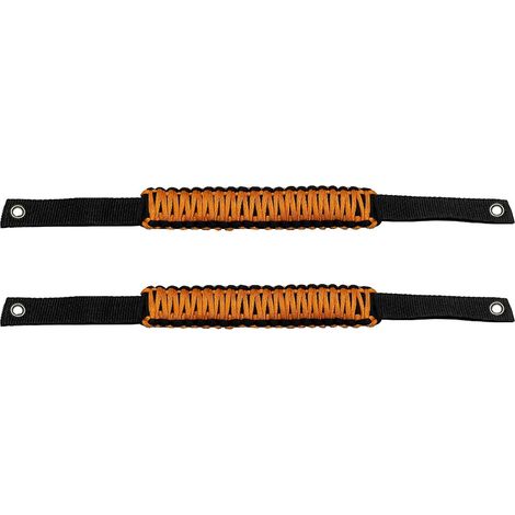 Paracord-Haltegriffe für den Überrollbügel, orange - Kompatibel mit Ford Bronco und Jeep Wrangler