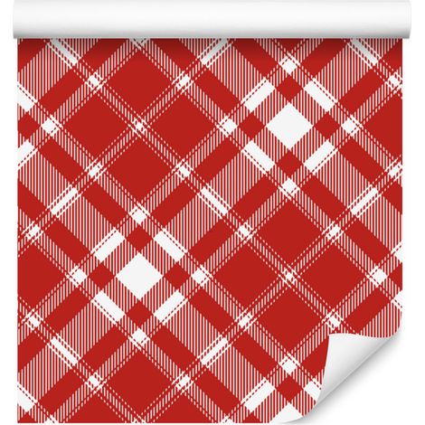 Papier peint à carreaux rouges, fond rouge, 50 x 1000 cm (1/5)