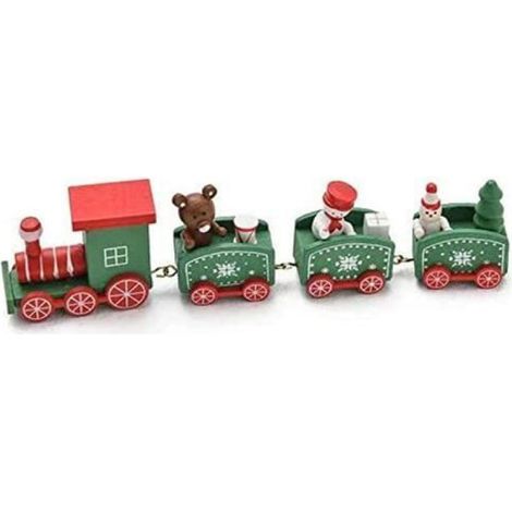 Décoration de fête - MARSEE - Train de Noël - Bois - Vert - Ambiance chaleureuse (1/3)