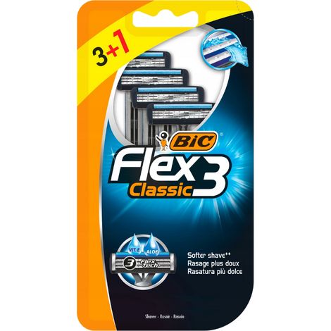Bic Flex3 Classic Herren-Einwegrasierer, 4er-Pack (1/4)