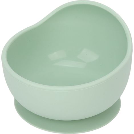 Bol en silicone vert, portable et sûr, pour personnes âgées et enfants, avec ventouse. Idéal pour la maison et le restaurant. (1/5)