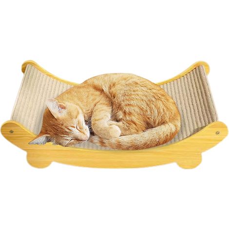 Chaise-lit en sisal sur structure bois, tapis résistant, portable pour chatons