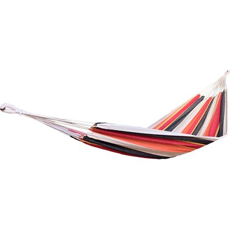 Hamac double rayé dominante rouge