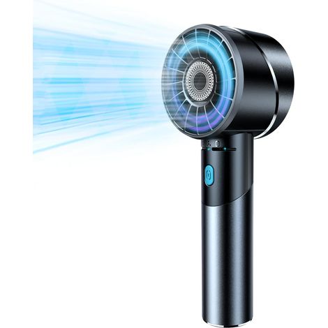 Ventilateur Portable, Mini Ventilateur Rechargeable USB 4 Vitesses, Turbo 7000 tr/min 16h d'Autonomie, Ventilateur de Poche, Indispensable de Voyage pour l’Extérieur, Voyages, Bureau, Maison (1/5)