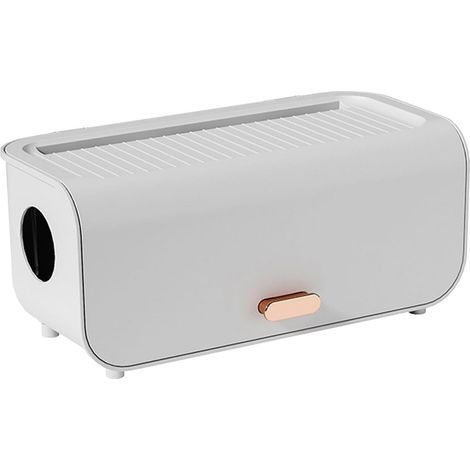 Kabelmanagementbox, Schreibtisch-Kabelorganizer für Steckdosenleisten, Ladegeräte, Adapter, Computer- und TV-Kabel, Kabelkanal fürs Büro (Weiß) (1/5)