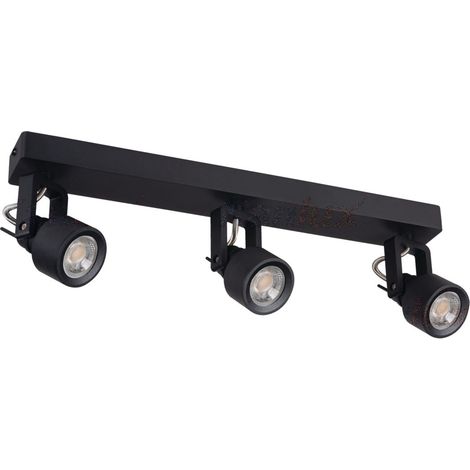 Spot mural/plafond 3xGU10 10W Kanlux SONDA noir métal (1/2)
