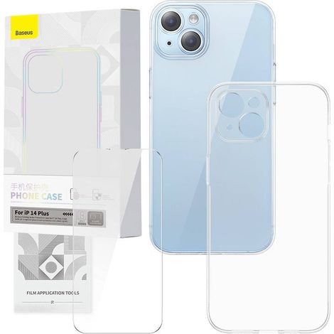 Baseus Corning Schutzhüllen-Set: Transparente Hülle und gehärtetes Glas für iPhone 14 Plus (1/5)