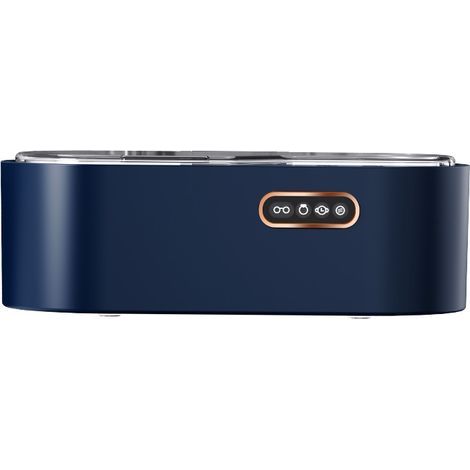 (Blue) Ultrasonic Eyeglass Cleaner, 450ml Ultrasonic Device, 4 Time Settings 45KHz, Professional Ultrasonic Cleaner for Jewelry, Eyeglasses, Watches, Silverware, Rings, Necklaces