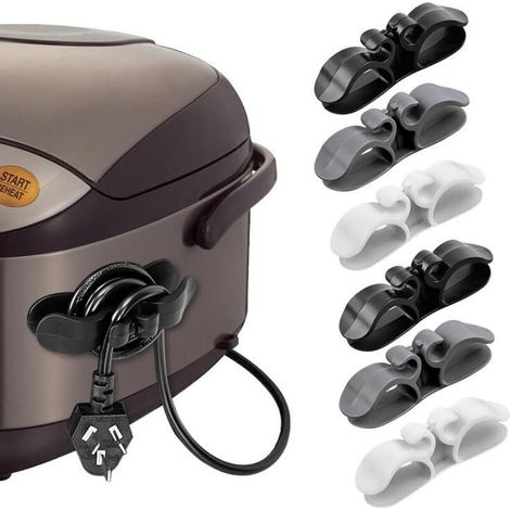 Kabelorganisator, Set mit 6 selbstklebenden Kabelclips für Küchengeräte, Reiskocher, Mixer und andere Küchengeräte (1/5)