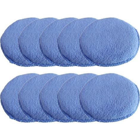 Esponja de pulido, 10 piezas, esponja aplicadora de cera de microfibra de 5 pulgadas, almohadilla aplicadora de cera para ceras, productos de pulido, limpiador de pintura (1/5)