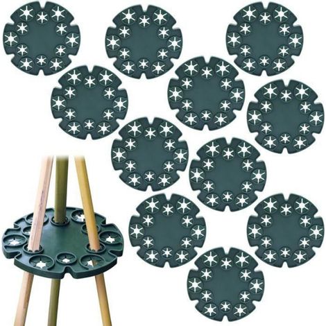 Support Plante Grimpante - 12 Pièces Rond en PP - Pour Tuteur de Tomates Haricots Concombres - Diamètre Trou 1,9 cm et 2,4 cm (1/4)