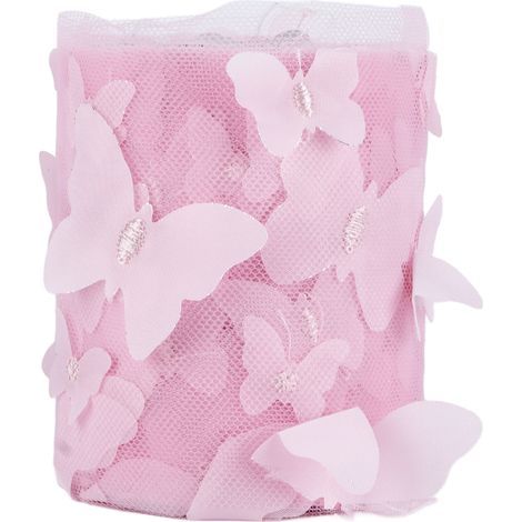 Rosa Tüllrolle für selbstgemachte Haaraccessoires – Buntes Nähnetz (1/5)