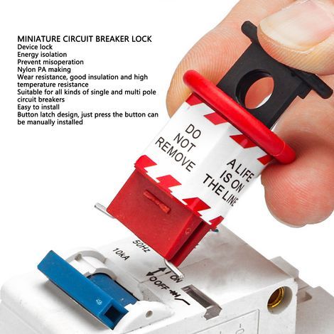 Verrouillage de disjoncteur à pinions externes - Dispositif à bouton-poussoir en nylon PA résistant à la chaleur pour usage industriel (1/5)