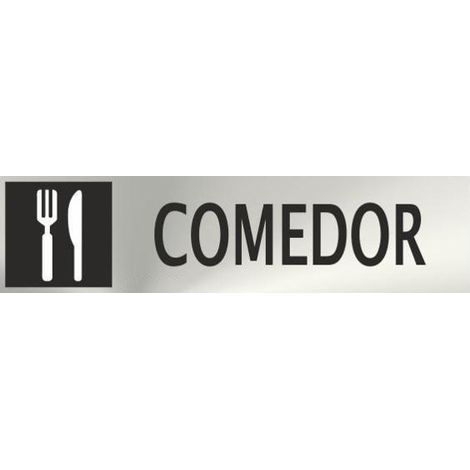 Cartel informativo Comedor, de Acero Inoxidable Adhesivo 50 x 200 mm SEKURECO (1/2)